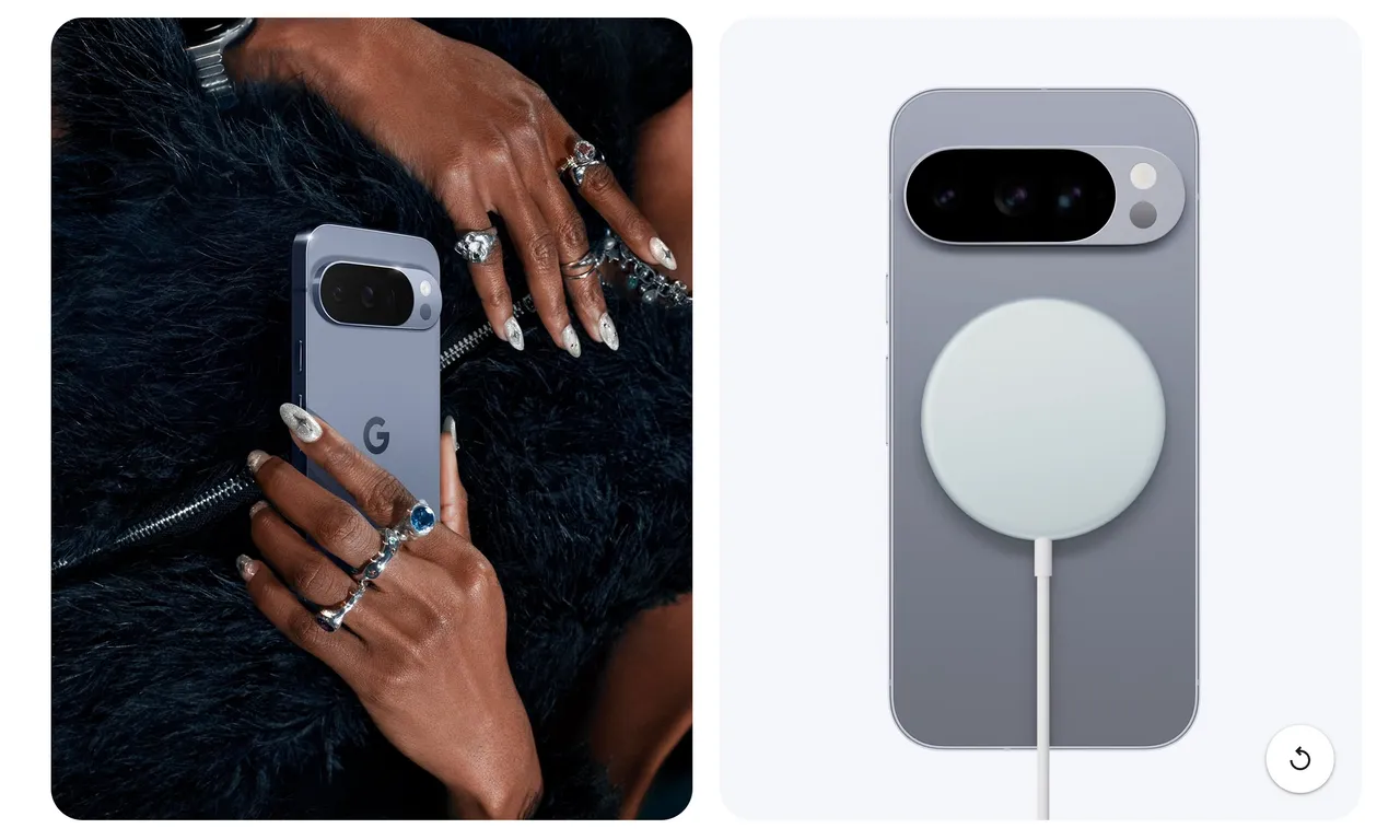Pixel 10系列採用Pixelsnap磁吸技術,可吸附在Qi2無線充電器上。Google官網