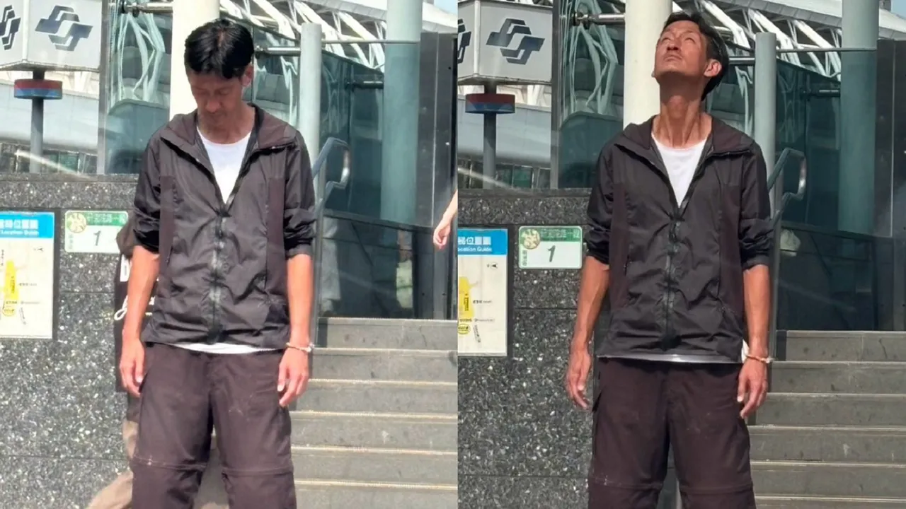 独家｜唐治平艳阳下眼神空洞　突快速「头部运动」吓到路人