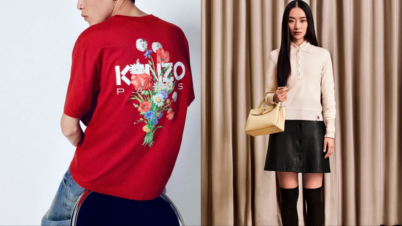 KENZO、Bally分別以浪漫花卉圖騰、溫柔色調迎接七夕。品牌提供