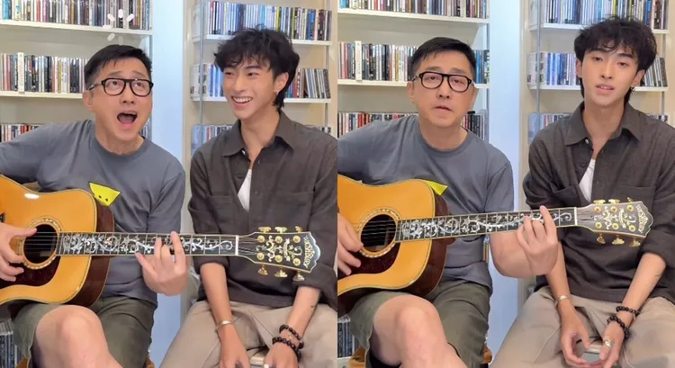 哈林和兒子小哈利同框合唱。翻攝庾恩利IG