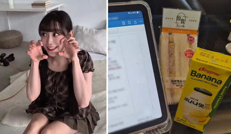 邊荷律颱風天不叫外送，超商買食物。翻攝邊荷律Threads