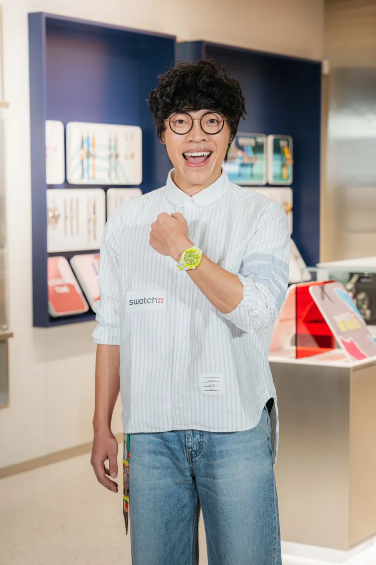 盧廣仲今日出席Swatch台北101概念店回歸開幕活動。品牌提供