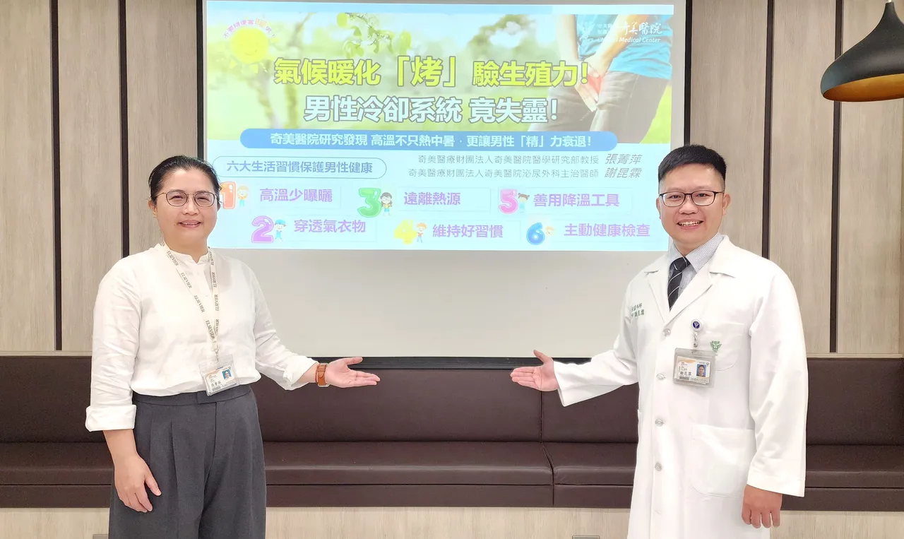 奇美医院医学团队研究发现,若每天暴露在35度以上高温2小时,连续56天就会影响性功能、甚至出现不孕情形。院方提供