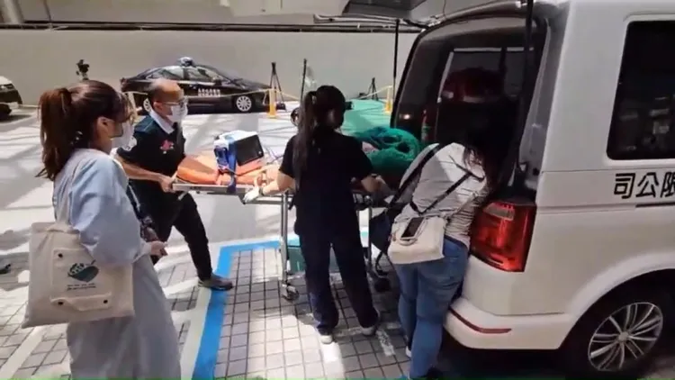 救護車順利抵達醫院。國道警方提供