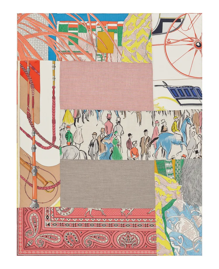 Grand Patchwork圖紋印花喀什米爾與真絲混紡長圍巾，12萬4100元。品牌提供