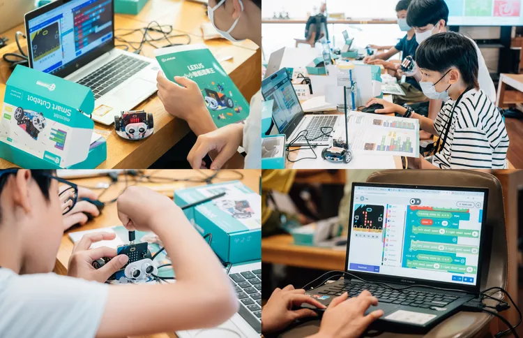 打開Lexus專屬教材，學員一步步探索micro:bit，沉浸在STEAM的實作體驗中。業者提供