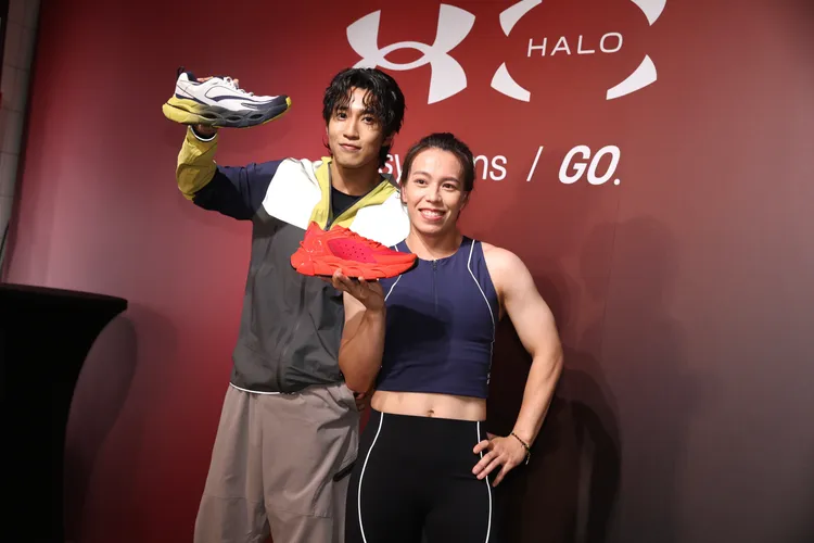 婁峻碩（左）、郭婞淳（右）雙雙換上「UA HALO」系列。彭欣偉攝