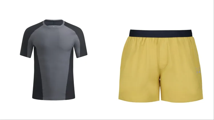 UNDER ARMOUR男款Halo Bonded Auxetic短T-Shirt（左）3880元、男款Halo訓練短褲（右）2880元。品牌提供