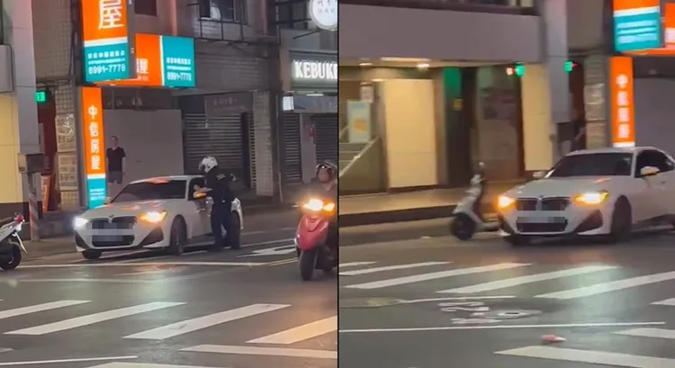 侯沁潔拒絕警方攔查加速逃離。翻攝爆料公社