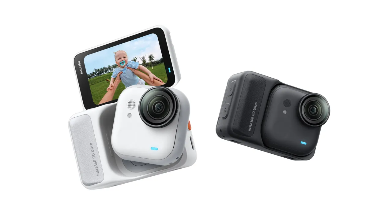 Insta360 GO Ultra搭载更大尺寸1/1.28吋感光元件与升级5nm AI晶片。Insta360提供
