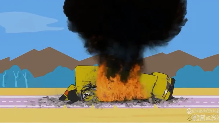 團結十講巴士撞石頭燒毀。雜質正妹授權使用