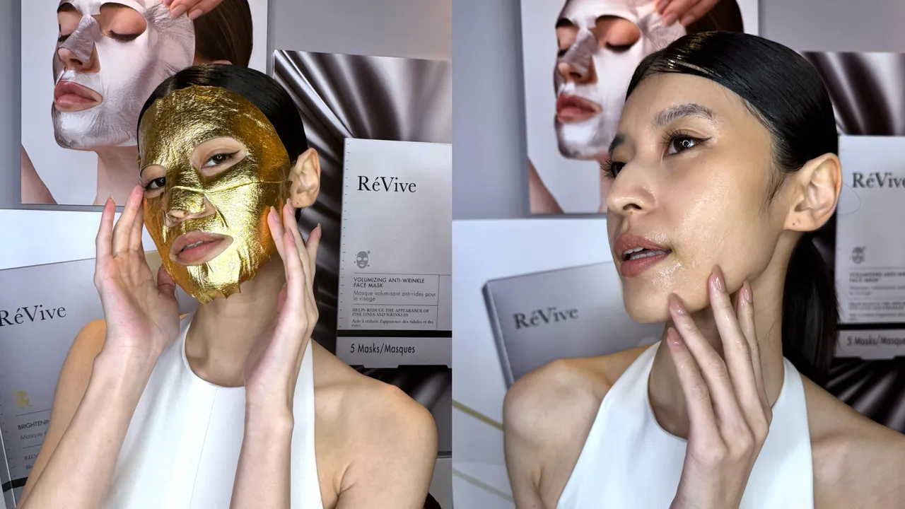 ReVive黄金焕白超导面膜,5片/5500元。张家玲摄