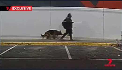 34歲街友賈德被拍下從墨爾本的一家Bunnings商店出來，抱著一根木樁和一個油桶，與犯案現場遺留的物品相同。翻攝《7 News》