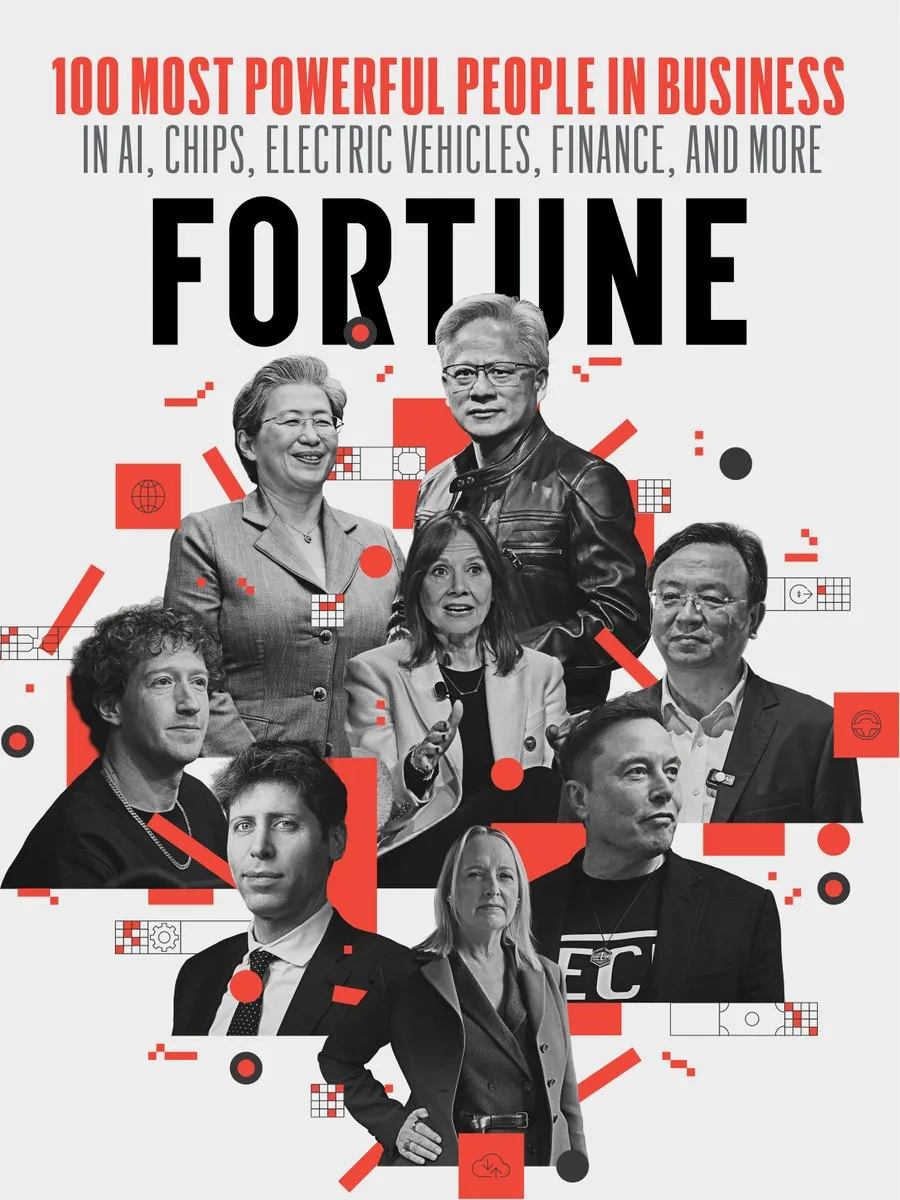 财星公布全球百大商界人士。翻摄自X