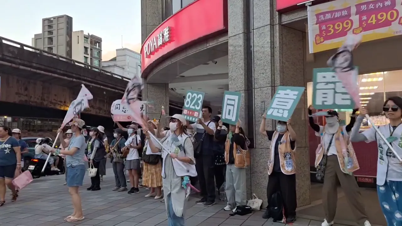 罢免团体在街头宣讲8/23罢免案相关理念。资料照,翻摄自网路