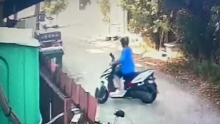 竊賊騎車揚長而去。翻攝臉書我是中壢人