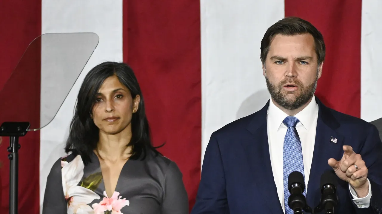 美國副總統范斯夫婦。美聯社