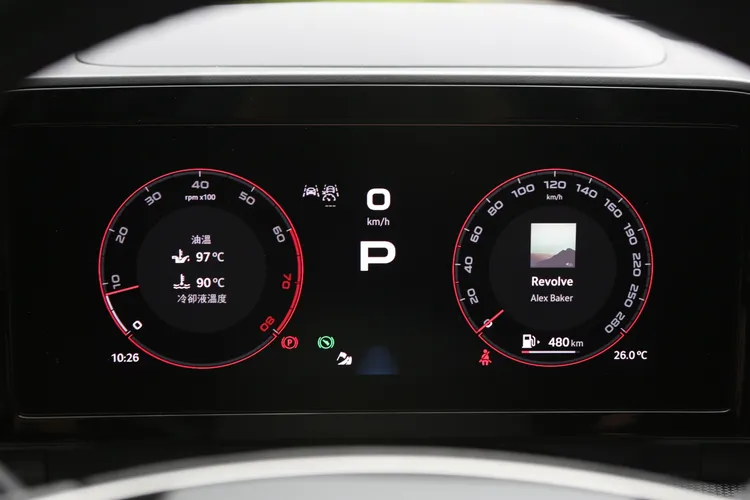 10.25吋數位儀表板，也因應RS運動風格而有專屬的主題配置。林浩昇攝