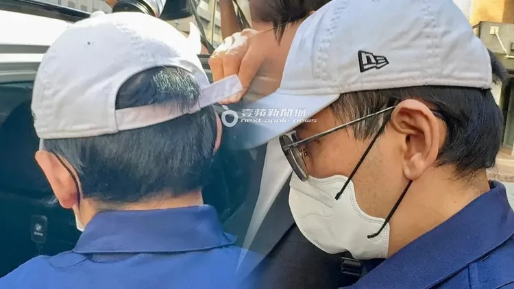 黃子佼日前到北院出庭時的模樣。特勤中心攝