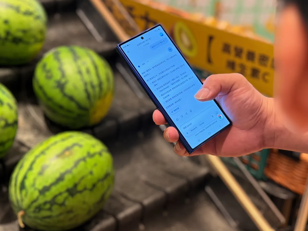 有了Gemini Live,就算逛超市,也能为孩子想要的食材变出他爱吃的料理。赵筱文摄