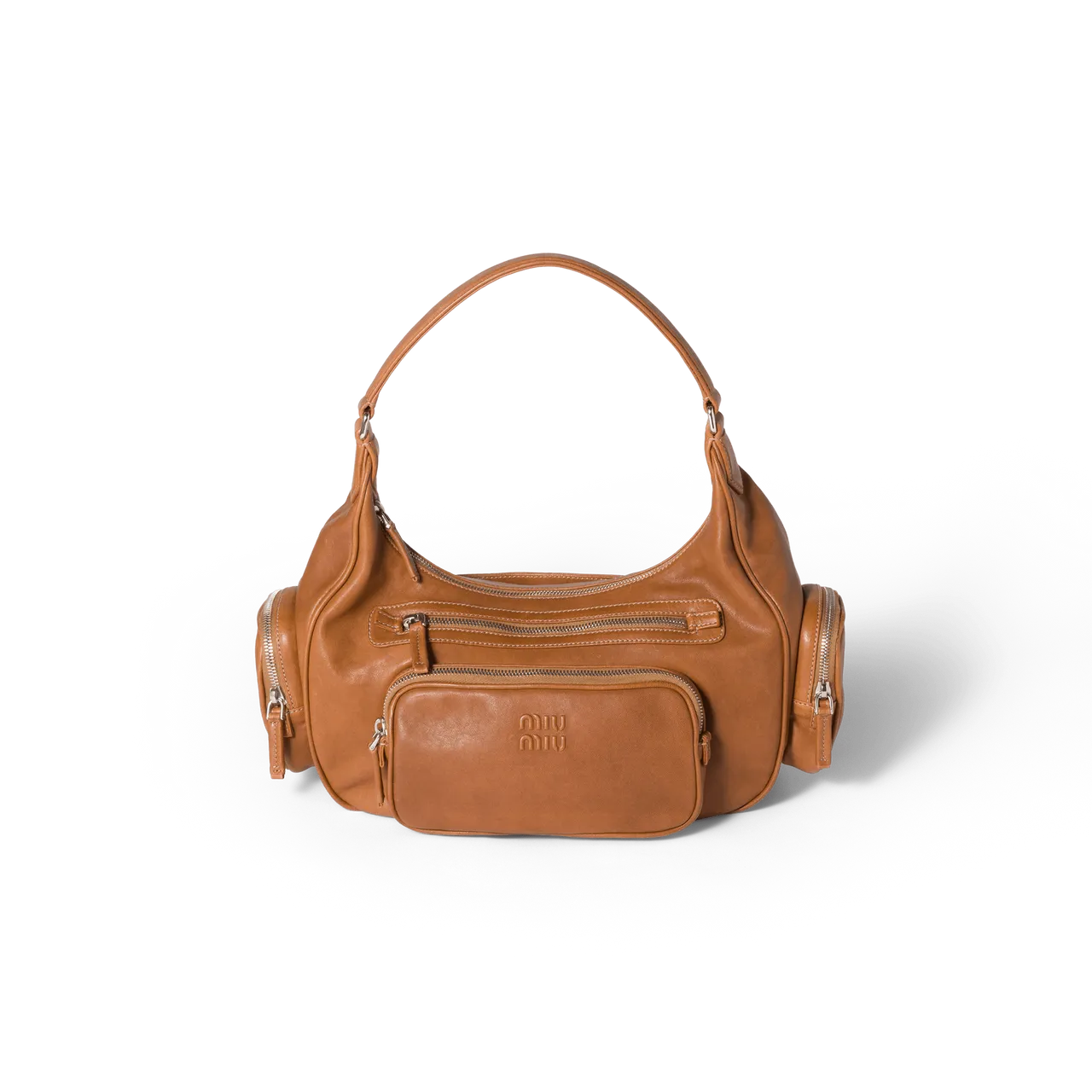 Miu Miu Pocket皮革肩背包,14萬元。品牌提供