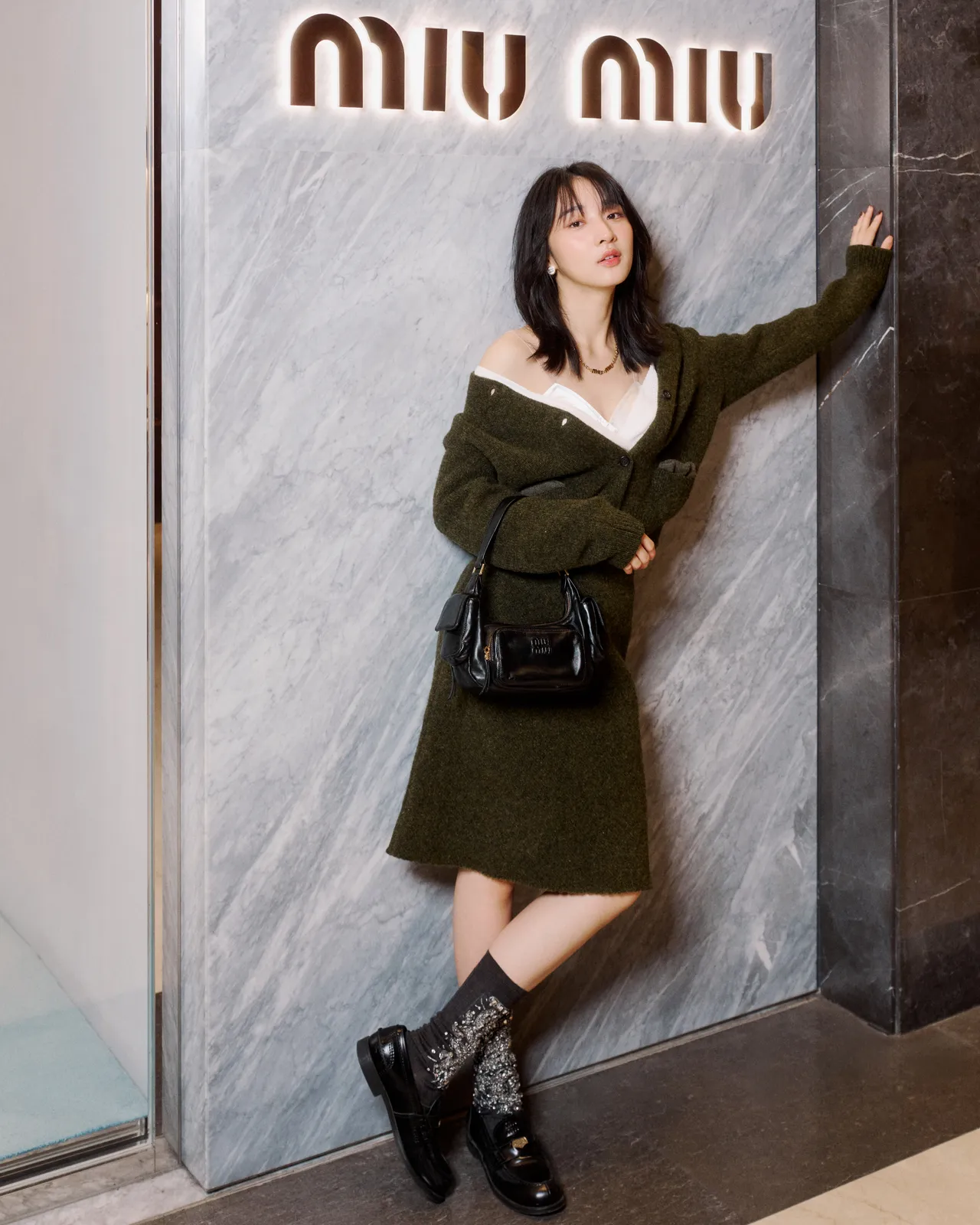 李沐演繹Miu Miu 2025秋冬系列。品牌提供