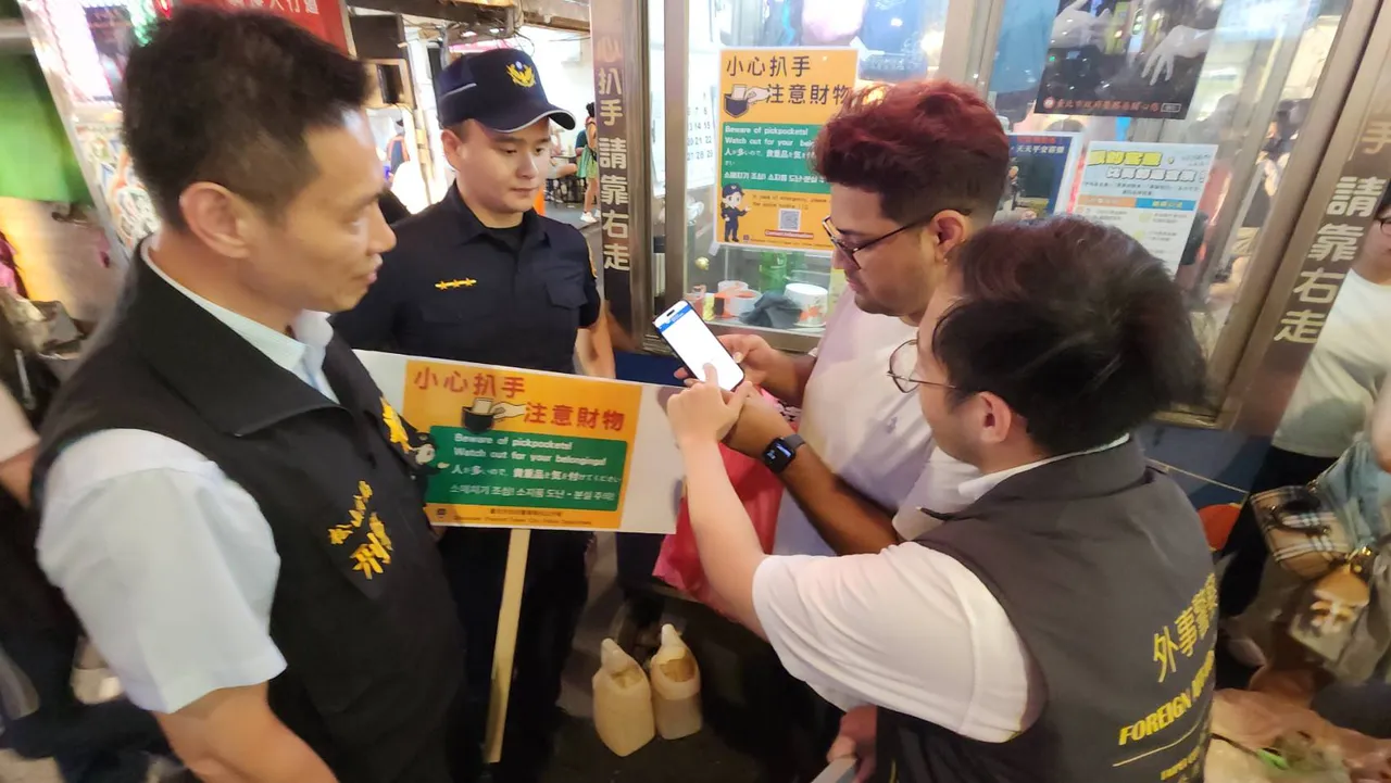 警方以多國語言向遊客宣導。警方提供