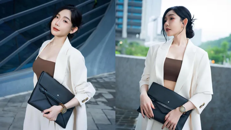 許允樂演繹萬寶龍Griang手拿文件夾。品牌提供