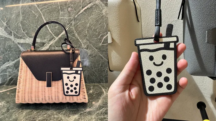 台北101店獨家販售的珍珠奶茶皮革吊飾，僅有限量50個。張家玲攝