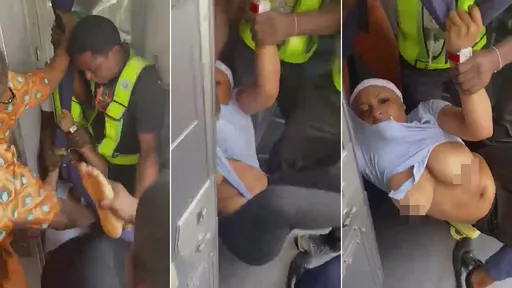 影片|女客拒關機掌摑空姐 1打5被扛下機「衣服撕爛爆乳彈出」