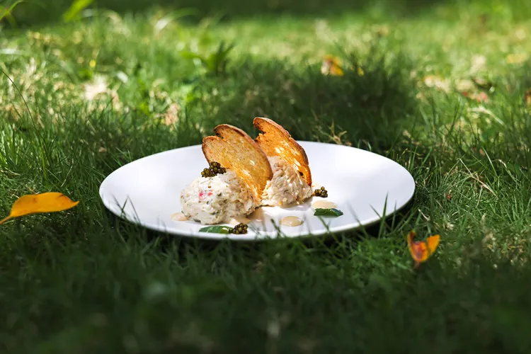 ORIGEN｜蟹肉沙拉｜醬油．香草520元。業者提供