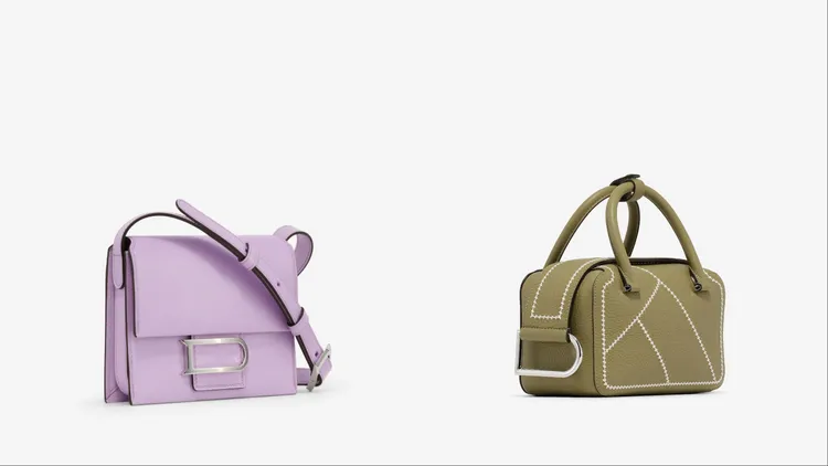 Delvaux Léonce Small 棉花糖紫14（左）3400元、Cool Box Mini Play頁岩綠（右）15萬1300元。品牌提供