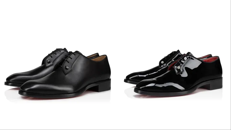 Christian Louboutin CHAMBELISS霧面皮鞋（左）4萬2800元、亮面小牛皮皮鞋（右）4萬7200元。品牌提供