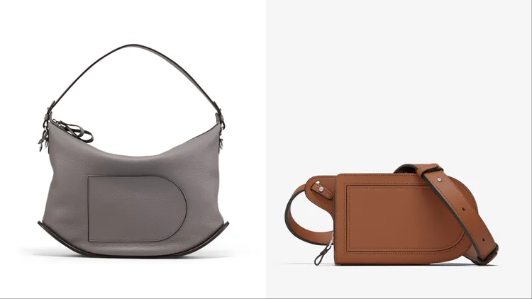 Delvaux Pin Swing XL石韻灰（左）15萬5300元、Pin City暖棕色（右）9萬9600元。品牌提供