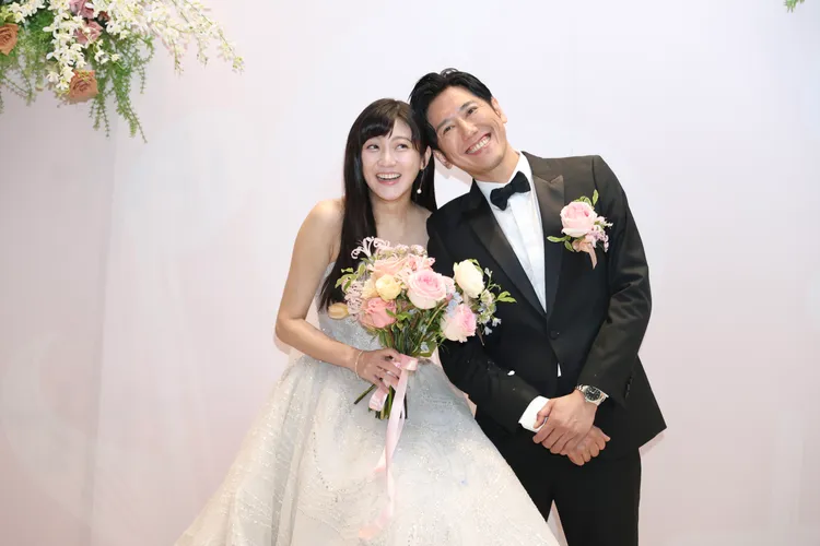 小倆口喜悅藏不住。彭欣偉攝影