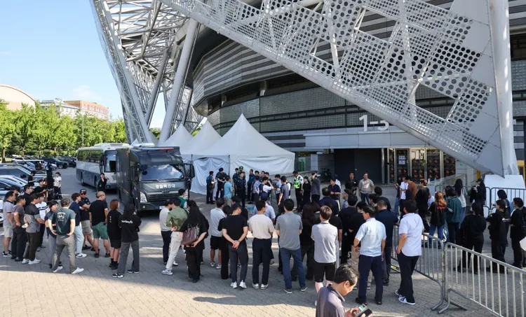 有人聲稱在KSPO DOME多處放炸彈。翻攝韓聯社