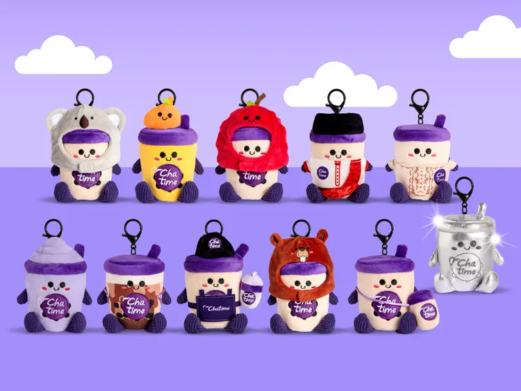 茶太娃娃盲盒套組11款角色結合世界各地文化靈感、人氣飲品與品牌形象，還藏有全台僅20個的「白金限量版」。Chatime日出茶太提供