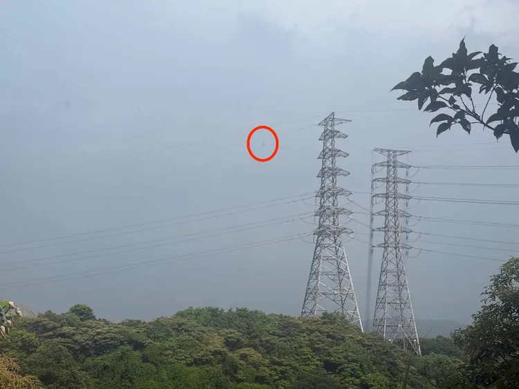 男攀高壓電塔輕生。翻攝畫面