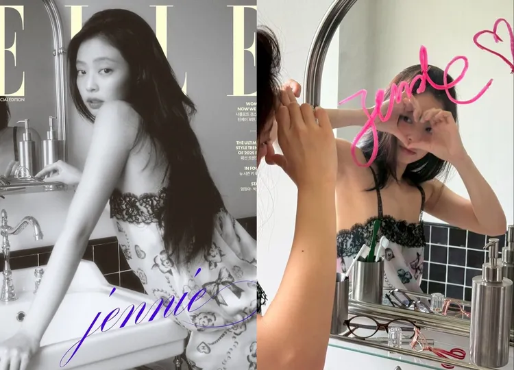 Jennie演繹居家性感風格。翻攝Jennie IG