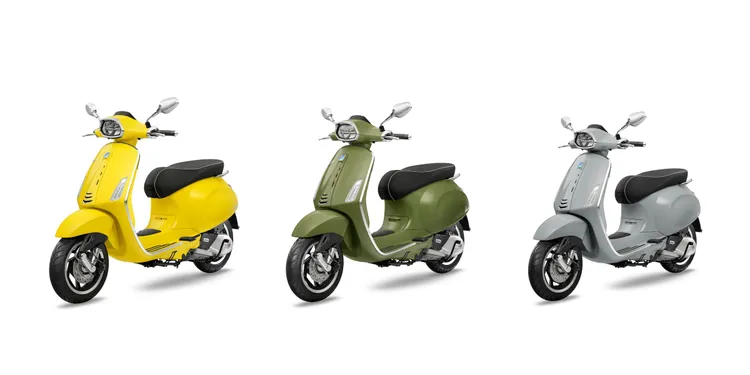 Vespa Sprint 150 (由左至右)含羞草黃、墨綠灰、風暴灰。業者提供