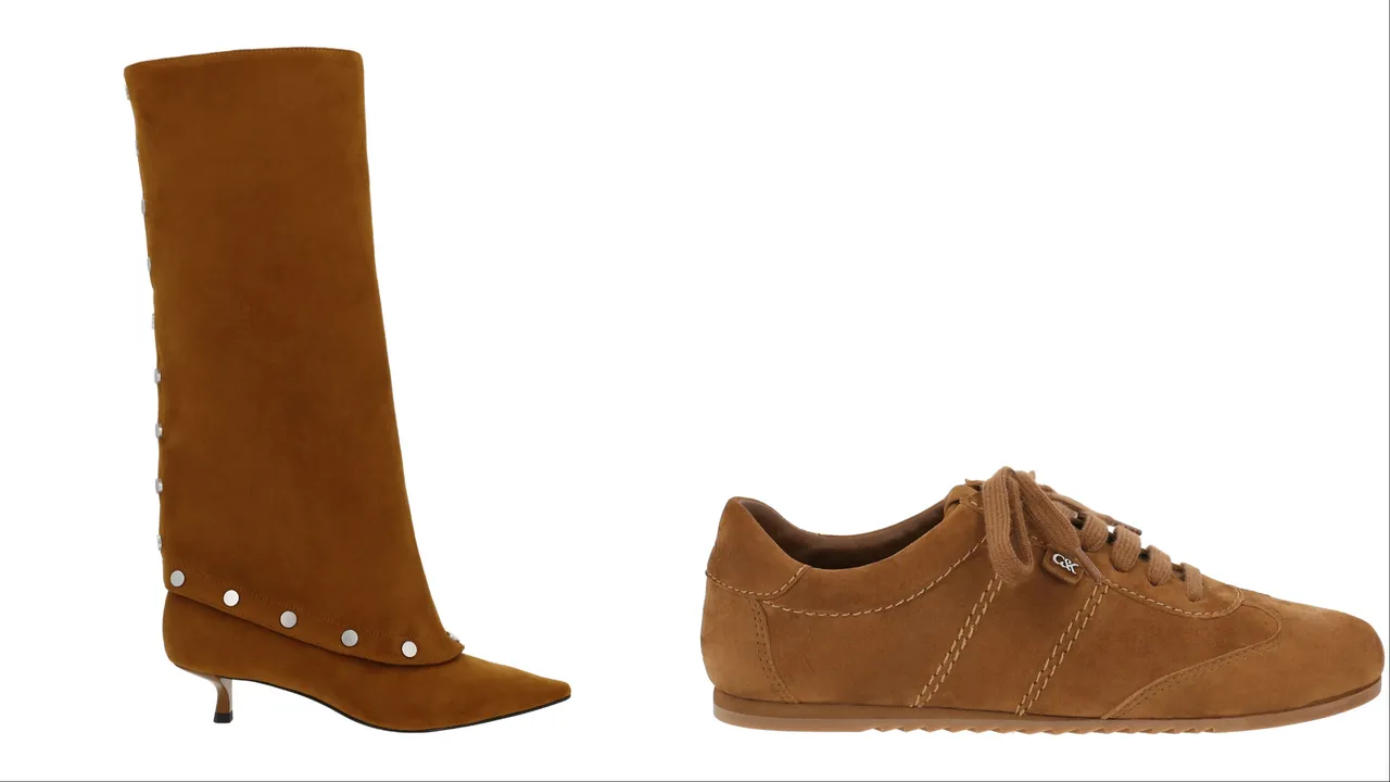 CHARLES & KEITH Gael兩穿細跟長靴(左)3590元、Jace麂皮休閒鞋(右)2990元。品牌提供