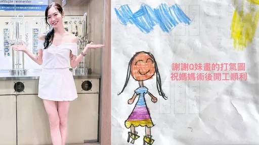 楊千霈摘除扁桃腺後首上工!聲音仍不順暢 見女兒打氣手繪圖感動