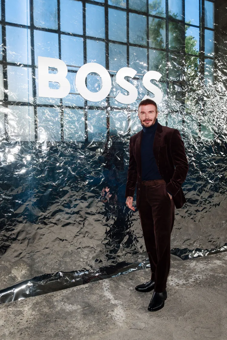 貝克漢現身BOSS秀場。品牌提供