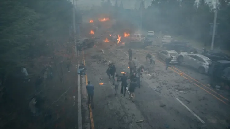 飛車及爆炸場景不含糊！全片色調維持在青灰基調，營造出陰暗壓抑的氛圍，呼應諜報主題帶領觀眾走進暴風圈中心。