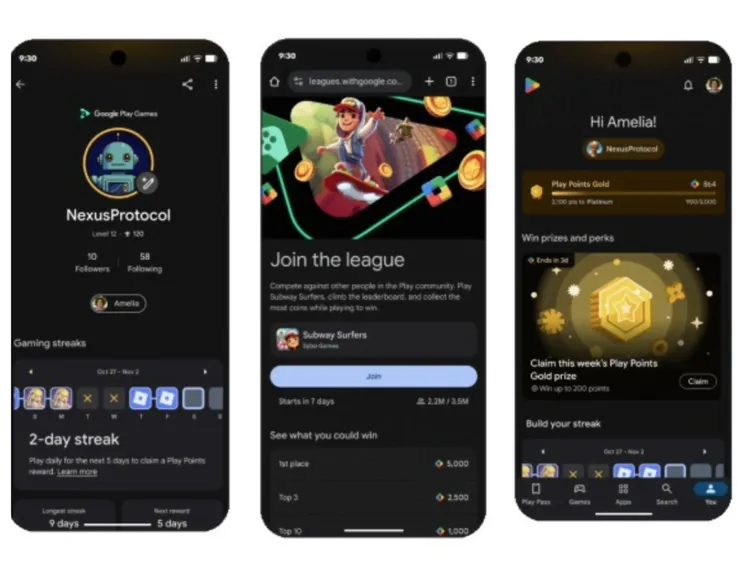 Google Play遊戲全面升級，推出跨遊戲個人檔案、積分排位賽與獎勵機制，讓玩家在手機與電腦間都能享受更完整的娛樂體驗。Google 