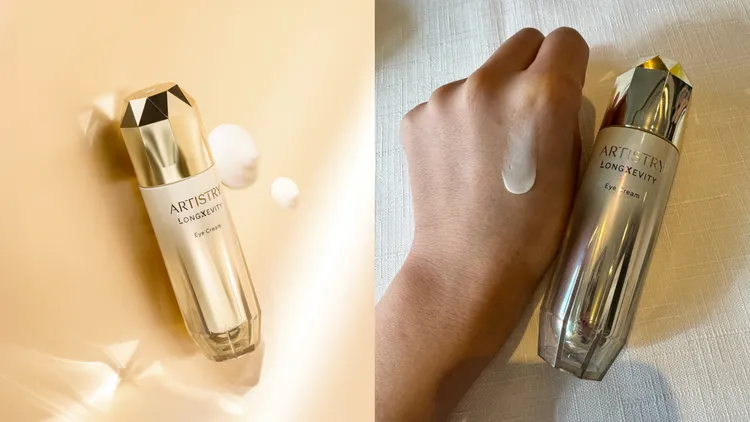 雅芝時光金耀緊緻眼霜，15g／4100元。品牌提供、張家玲攝