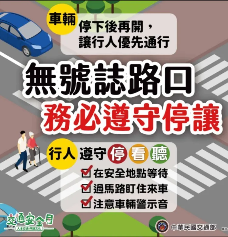 桃警宣導禮讓行人。警方提供