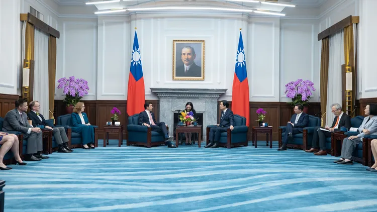 林德柏格感謝台灣消費者持續購買美國農產品。總統府提供