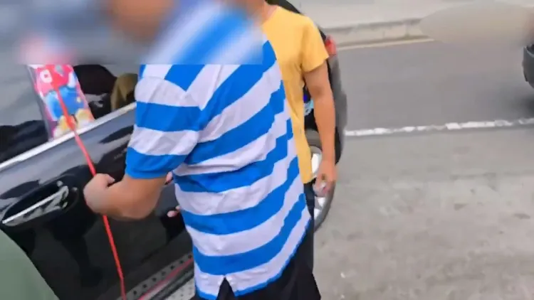 黃姓男子昨天在國道僅因行車糾紛就持空氣鎮暴槍朝對方開槍，今天被警方逮捕。民眾提供