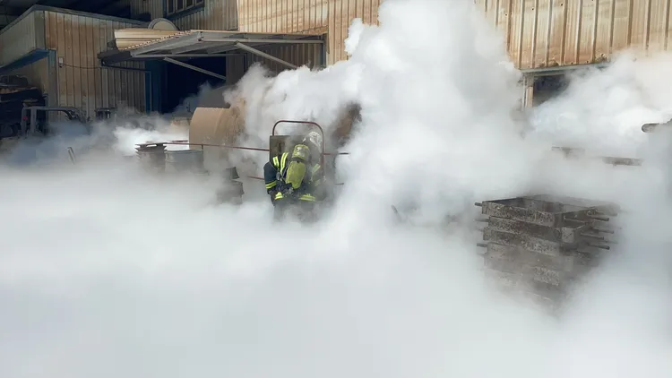 氧化碳高壓氣體洩漏。桃園市消防局提供